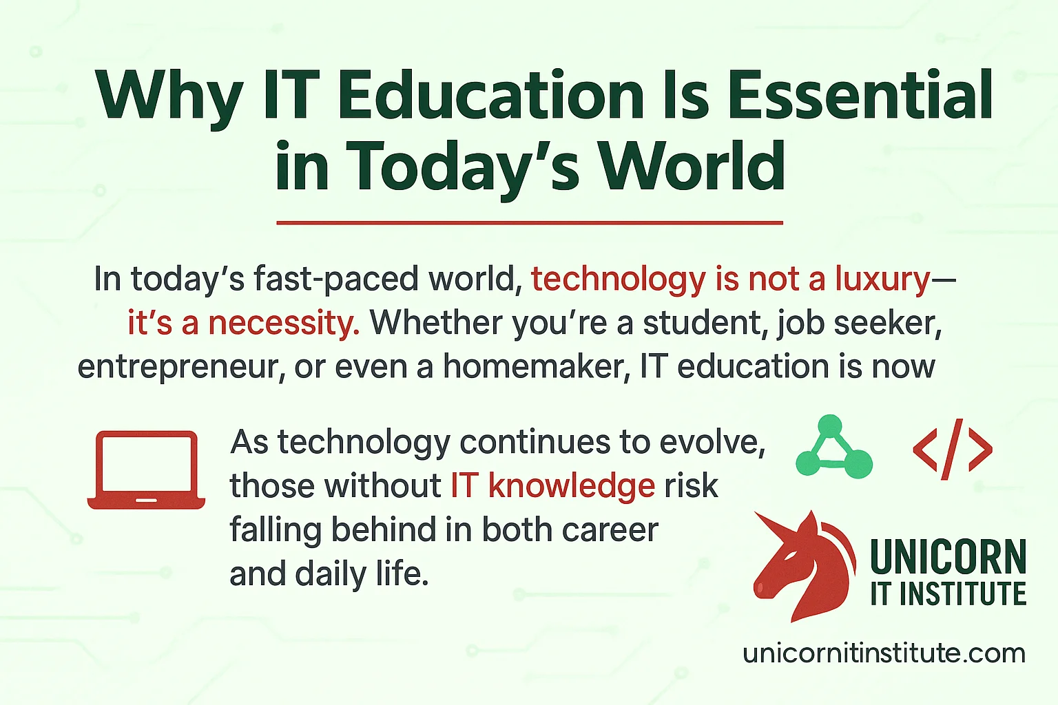 🧠 Why IT Education Is Essential in Today’s World